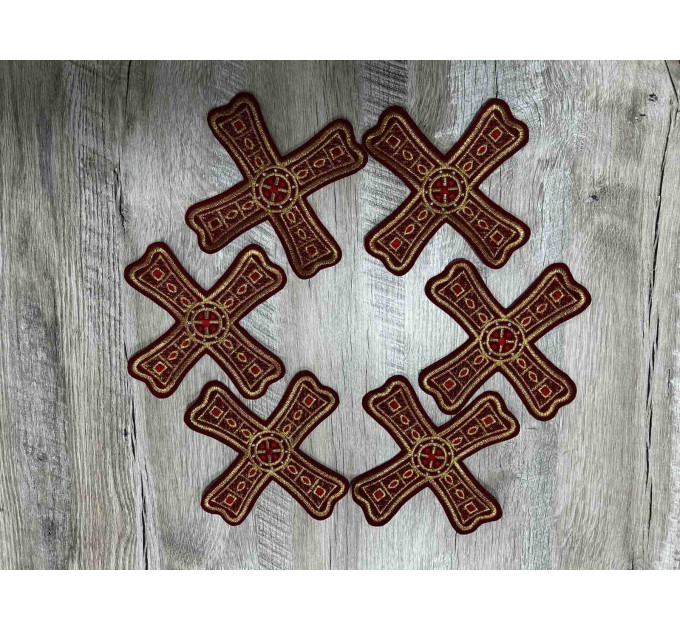 Orthodox Set of 36 embroidered crosses for Orthodox Greek style vestments
