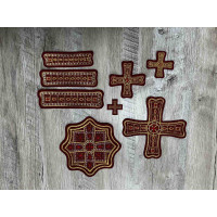 Orthodox Set of 36 embroidered crosses for Orthodox Greek style vestments