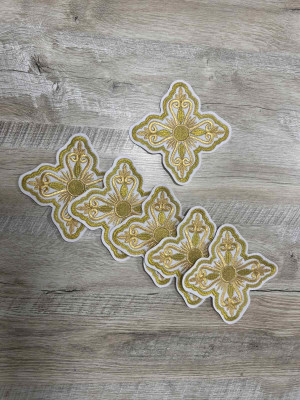 Set of 36 Bishops vestment set crosses - Embroidered patch crosses set