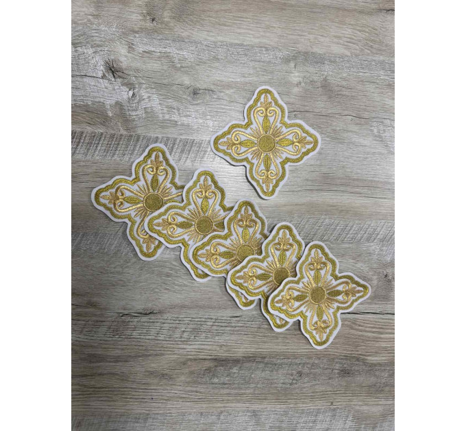 Set of 36 Bishops vestment set crosses - Embroidered patch crosses set