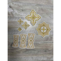 Set of 36 Bishops vestment set crosses - Embroidered patch crosses set