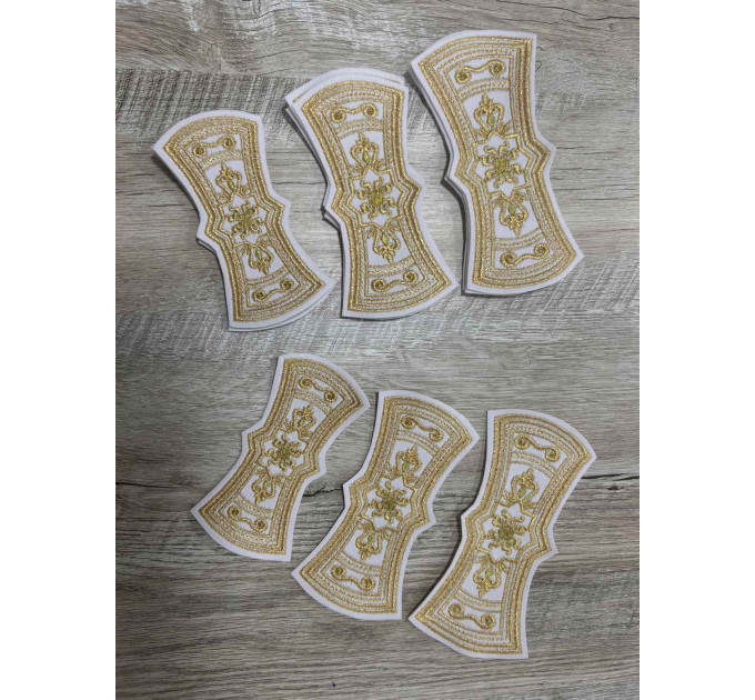 Set of 36 Bishops vestment set crosses - Embroidered patch crosses set