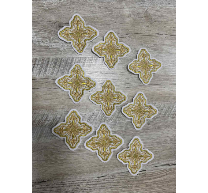 Set of 36 Bishops vestment set crosses - Embroidered patch crosses set