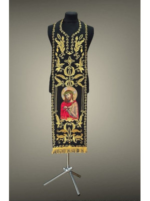 Solid stole - communion set with icon on front - Epitrachil with the icon