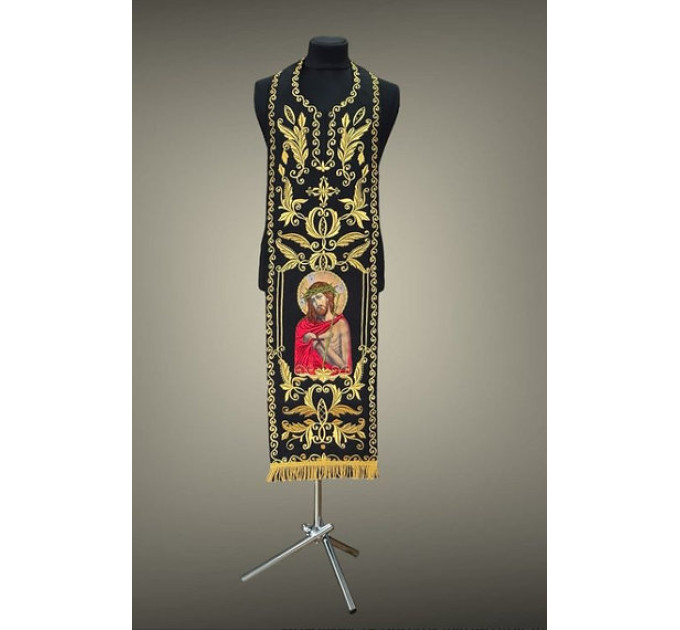 Solid stole - communion set with icon on front - Epitrachil with the icon