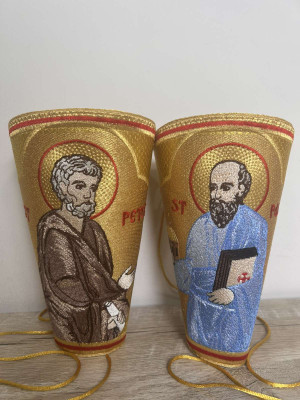 St. Peter and St. Paul embroidered cuffs - Priest's cuffs - epimanikia