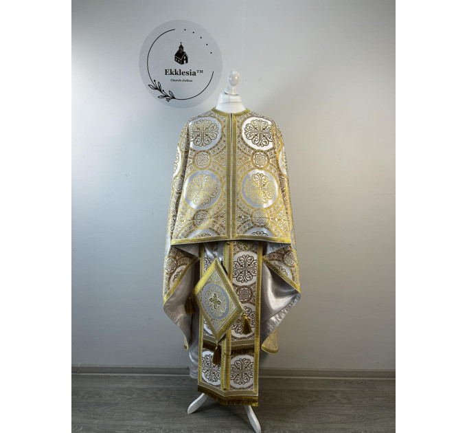 Vestment for priest in brocade - Phelon in Greek style - Liturgical clothes