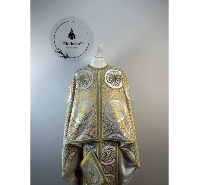 Vestment for priest in brocade - Phelon in Greek style - Liturgical clothes