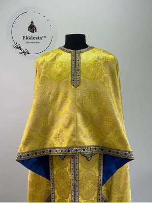 Yellow priest vestment set in brocade - Greek-style vestment - Orthodox vestment