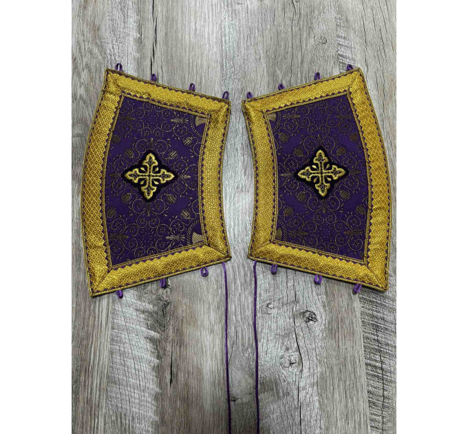 Church vestment set - Orthodox sticharion, orar, and cuffs on brocade - Deacon