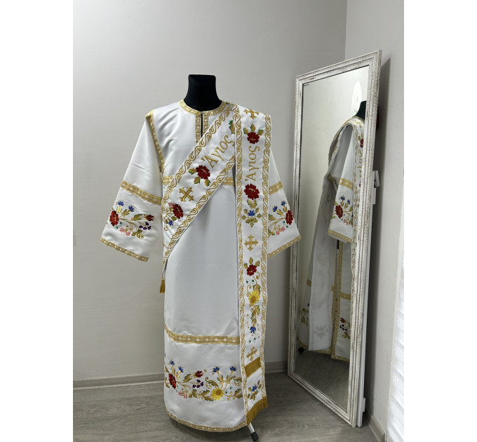 Embroidered protodeacon's Vestment with Slavic double orar - Protodeacon's set