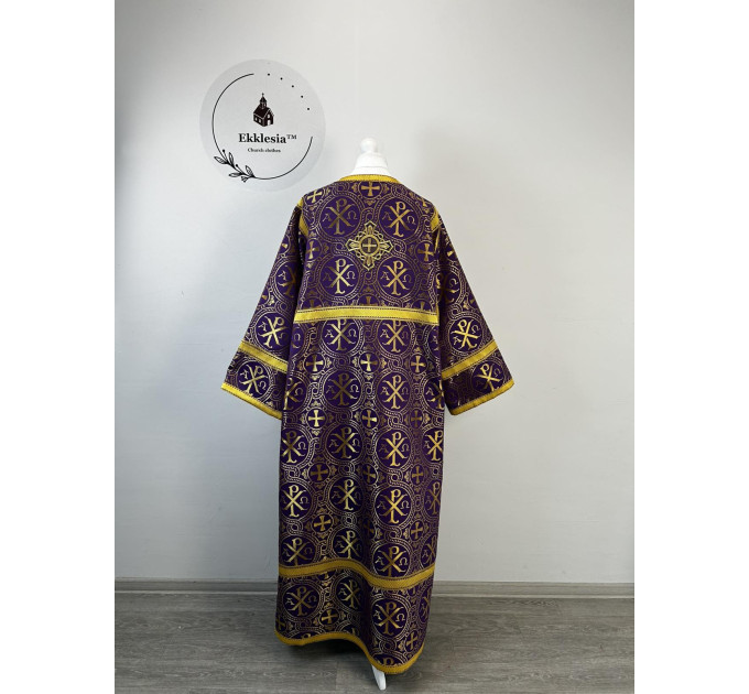 Altar Server Reader Robe in Christmas brocade - Stikharion - Surplice - Rochet