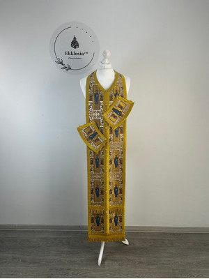 Communion set in unique brocade - Stole and cuffs - Priest's set