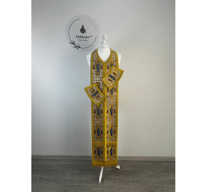 Communion set in unique brocade - Stole and cuffs - Priest's set