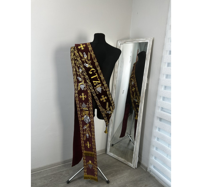 Slavic deacon double orar - Protodeacon's orarion - Orthodox priest clothes