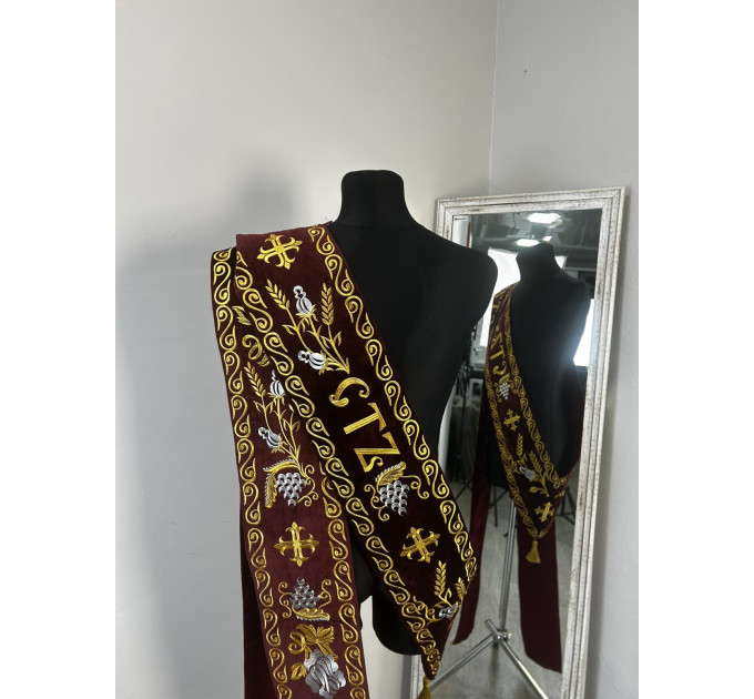 Slavic deacon double orar - Protodeacon's orarion - Orthodox priest clothes