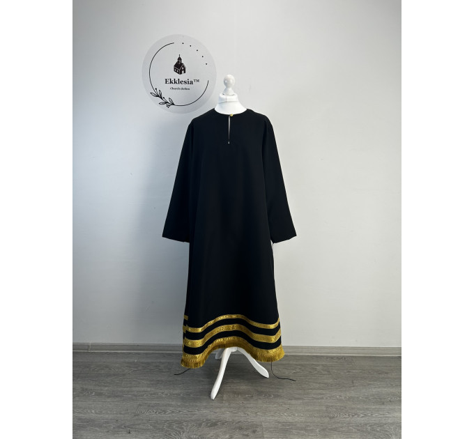 Stichar with galloons on the bottom in gabardine - Podriznik with trim fringe