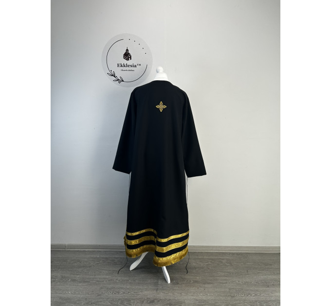 Stichar with galloons on the bottom in gabardine - Podriznik with trim fringe