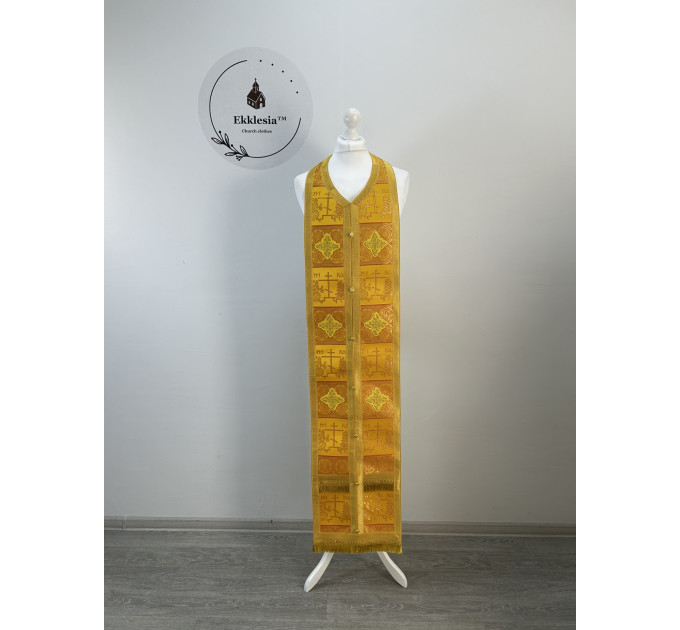 Stole and cuffs in brocade - Priest's communion set - Orthodox church set