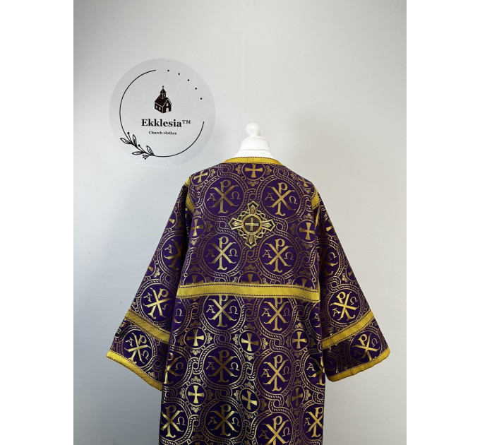Altar Server Reader Robe in Christmas brocade - Stikharion - Surplice - Rochet