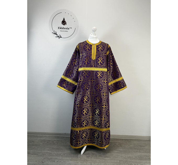 Altar Server Reader Robe in Christmas brocade - Stikharion - Surplice - Rochet