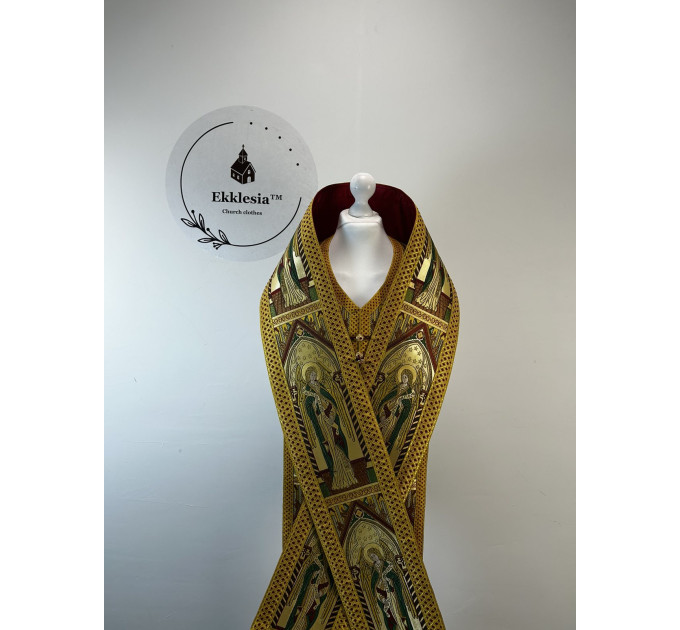 Bishop's Communion set in brocade - Bishop's Stole and cuffs in Greek brocade