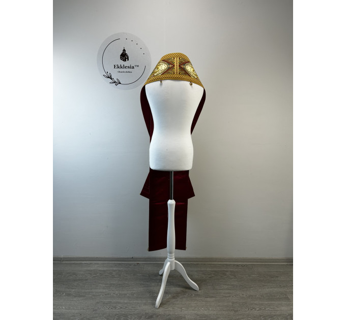 Bishop's Communion set in brocade - Bishop's Stole and cuffs in Greek brocade