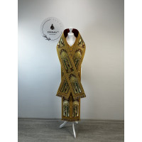 Bishop's Communion set in angels brocade - Bishop's Stole and cuffs in Greek brocade