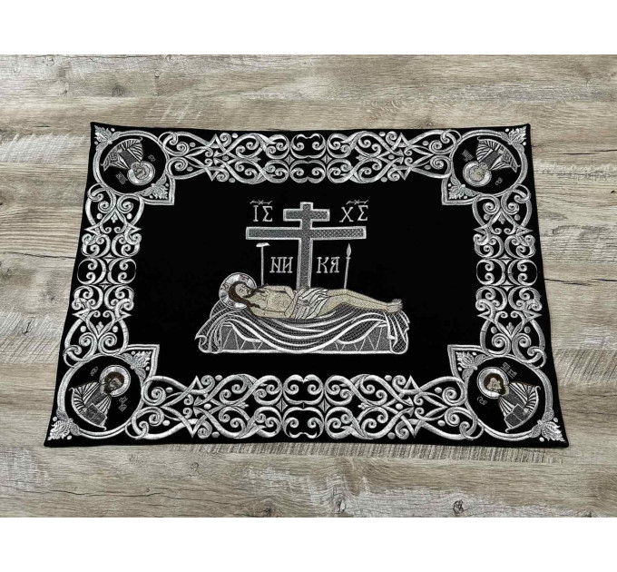 Embroidered chalice covers with aer for Lent - Black covers for Holy Week