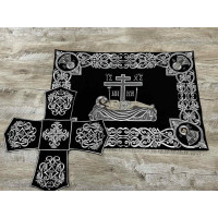 Embroidered chalice covers with aer for Lent - Black covers for Holy Week