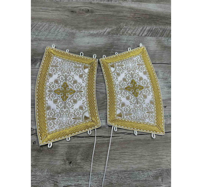 Church vestment set - Orthodox sticharion, orar, and cuffs on brocade - Deacon