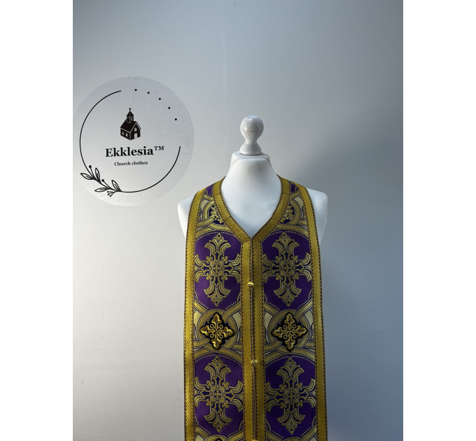 In stock! Communion set in unique brocade - Stole and cuffs for Lent