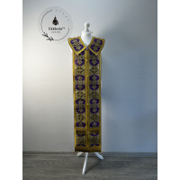 In stock! Communion set in unique brocade - Stole and cuffs for Lent