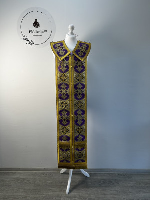 In stock! Communion set in unique brocade - Stole and cuffs for Lent