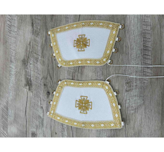 Embroidered protodeacon's sticharion in gabardine - Deacon's alb - Orthodox set