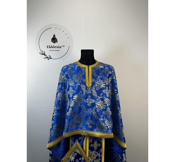 Greek vestment in maroon brocade - Church garments - Priest vestment -Floral