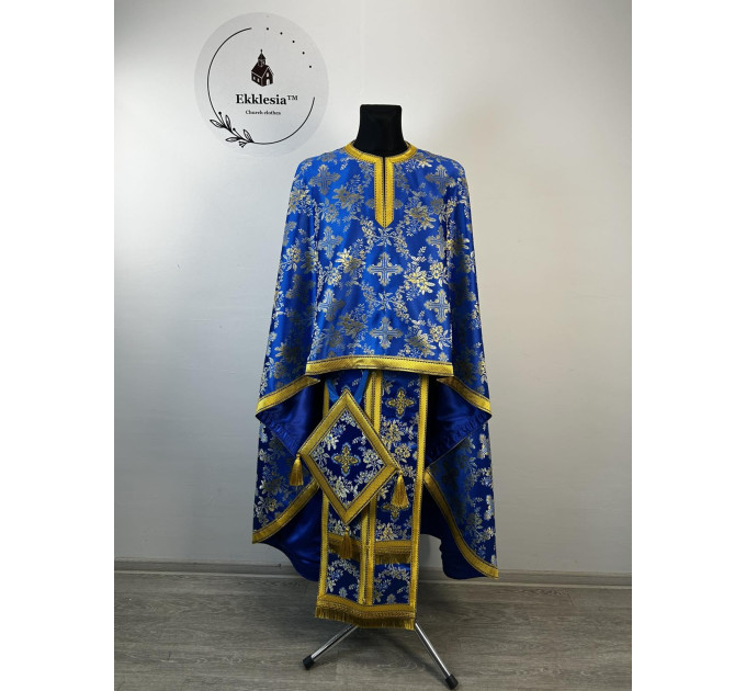 Greek vestment in maroon brocade - Church garments - Priest vestment -Floral