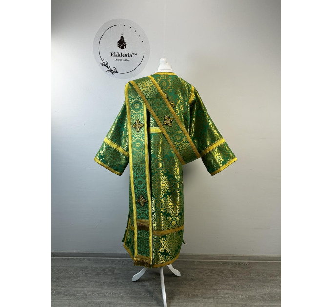Green deacon's alb - Orthodox vestment for deacon - Deacon's set - Stikharion