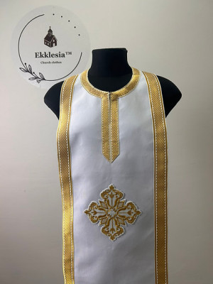 Original communion set in gabardine fabric - Priest stole and cuffs