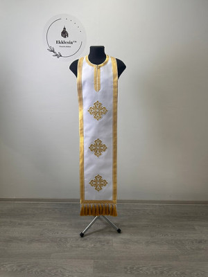 Original communion set in gabardine fabric - Priest stole and cuffs