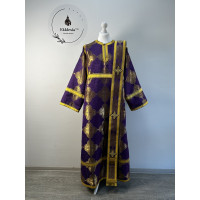Deacon's yellow sticharion - Orthodox Vestment - Deacon's set garment- Stikhar