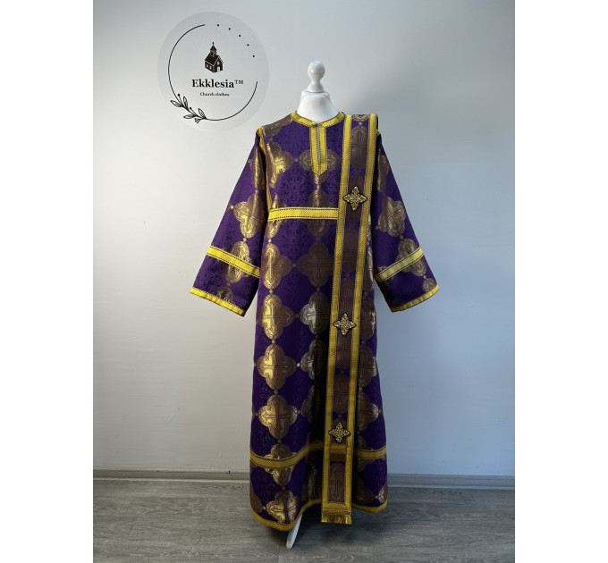 Deacon's yellow sticharion - Orthodox Vestment - Deacon's set garment- Stikhar