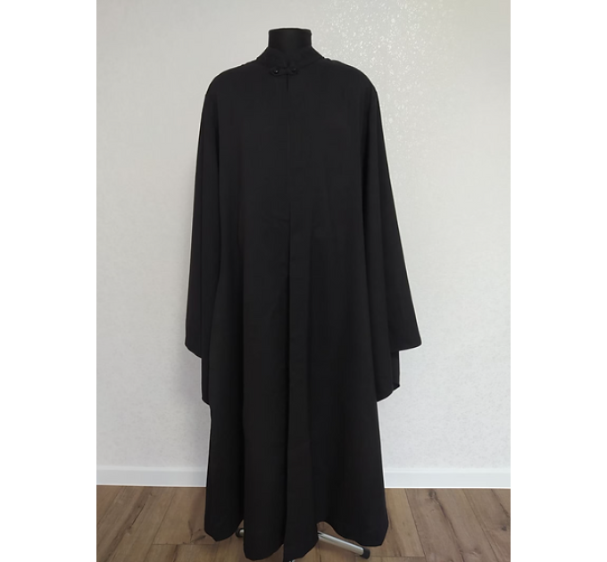 Greek riassa with machine embroidery - Black exorason - Outer cassock with grape