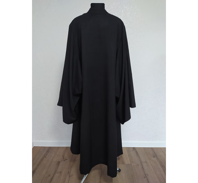 Greek riassa with machine embroidery - Black exorason - Outer cassock with grape