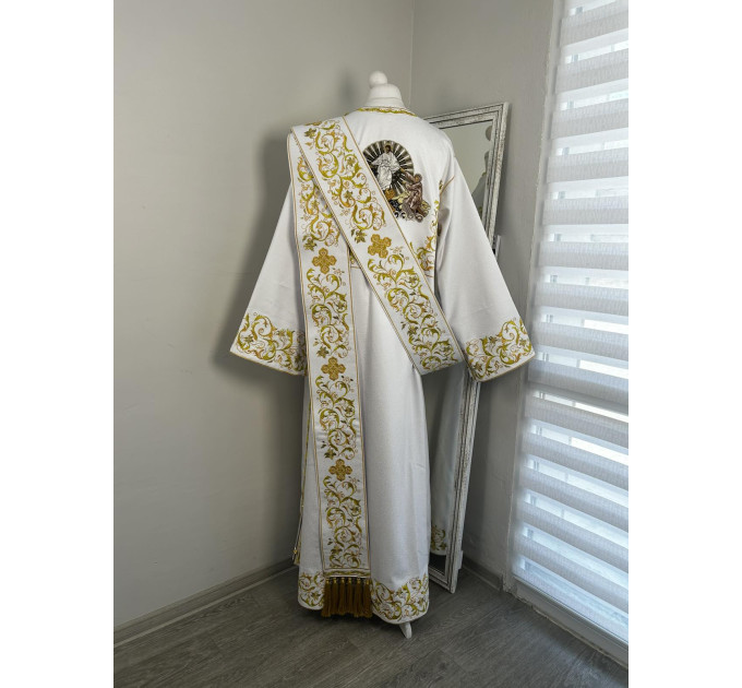 Green embroidered Deacon's vestments set - Deacon's alb - Orthodox Vestment