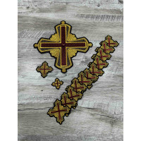 Orthodox Set of 14 embroidered crosses for vestment decoration