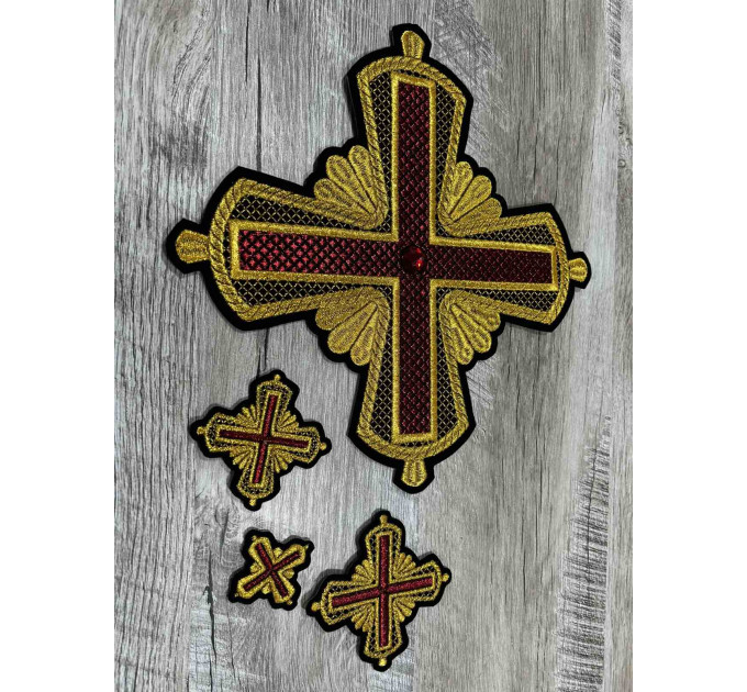 Orthodox Set of 14 embroidered crosses for vestment decoration