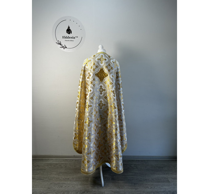 Violet Greek style vestment in Greek brocade - Priest vestment Liturgical cloth