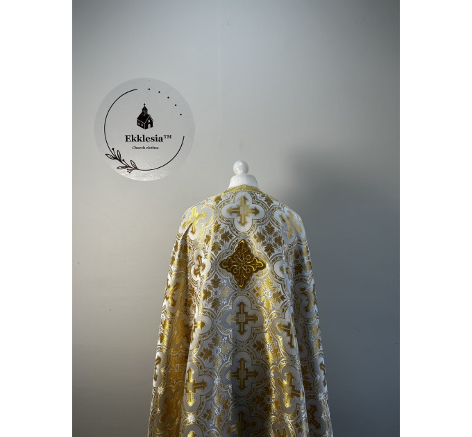 Violet Greek style vestment in Greek brocade - Priest vestment Liturgical cloth