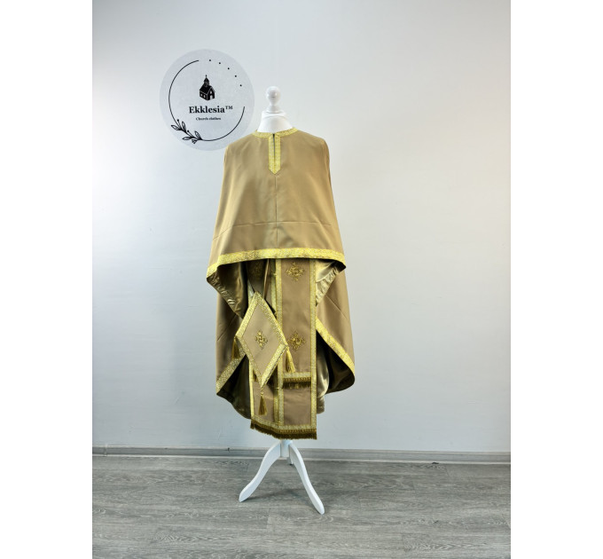 Classic priest vestment set in gabardine - Greek-style vestment - Orthodox vestment
